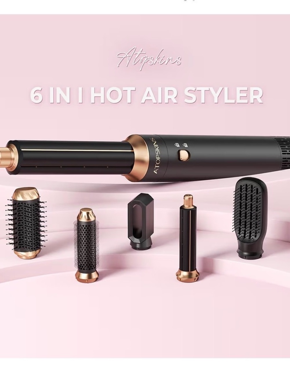 6-in-1 Hair Styler in Black & Rose Gold - Picture 2 of 13
